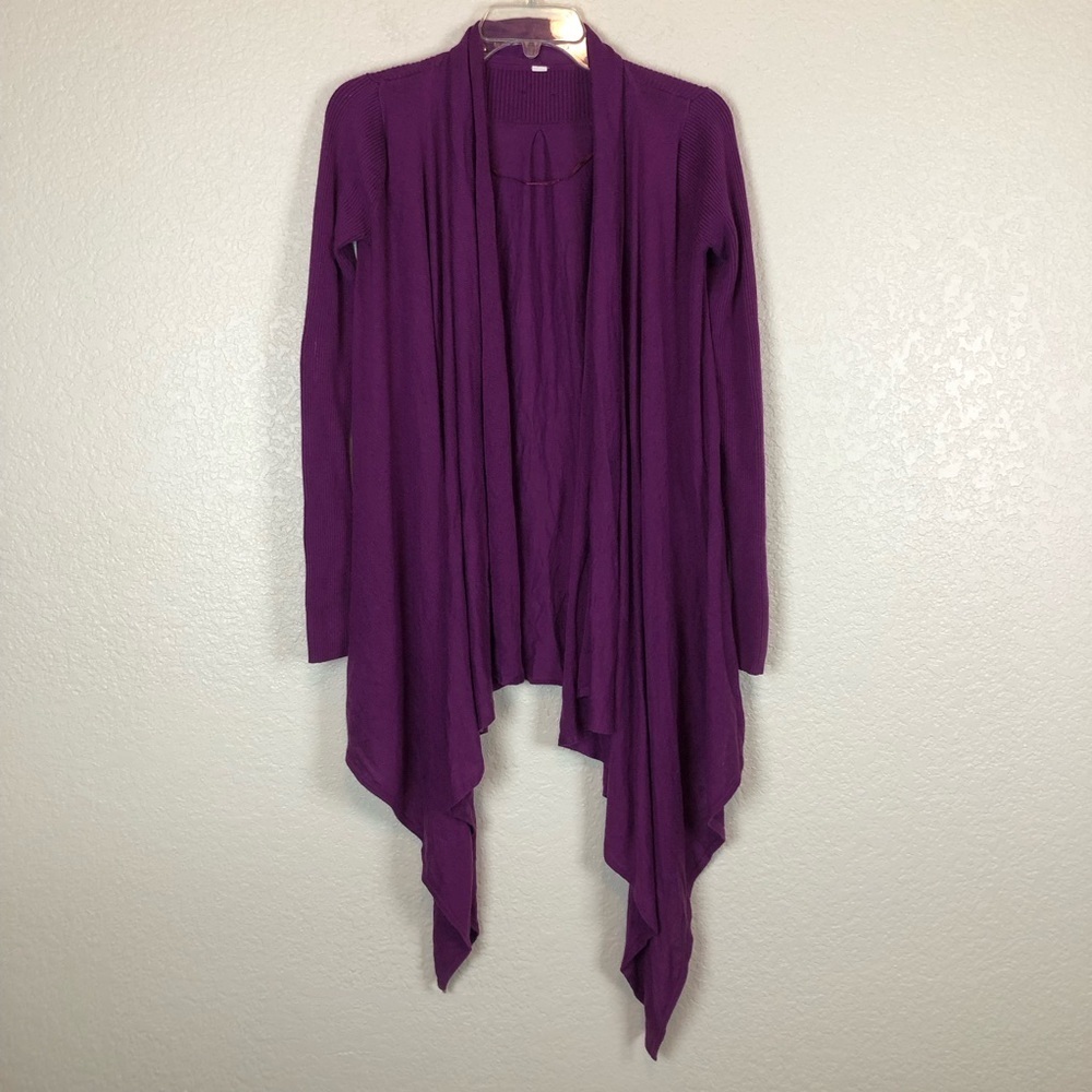 Lululemon Universal Wrap Drape Cardigan Waterfall Hem Yoga Purple, size 6